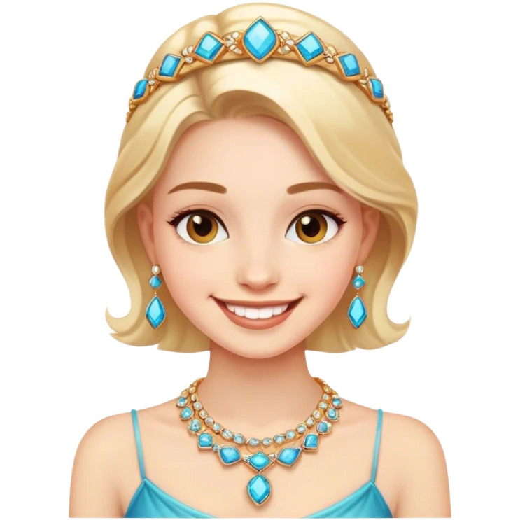 smiling girl with jewelry emoji