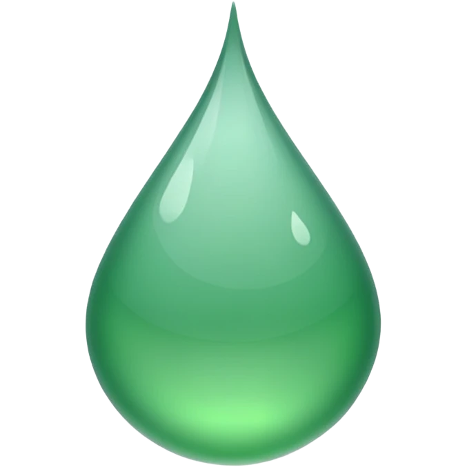 Gota de agua de color verde emoji