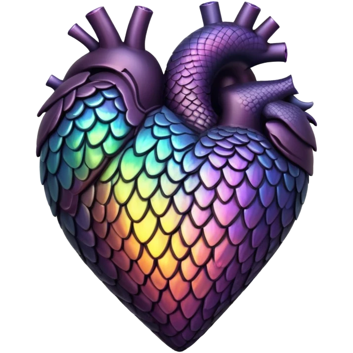 dark warm iridescent scaly heart emoji