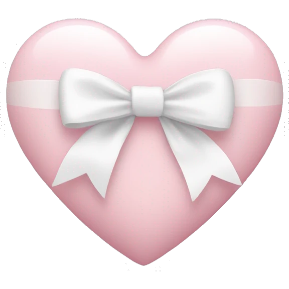 Pastel pink heart with white bow emoji