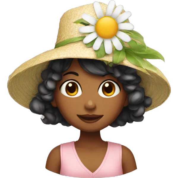Girl with daisy hat emoji
