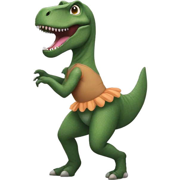 trex wearing a tutu emoji