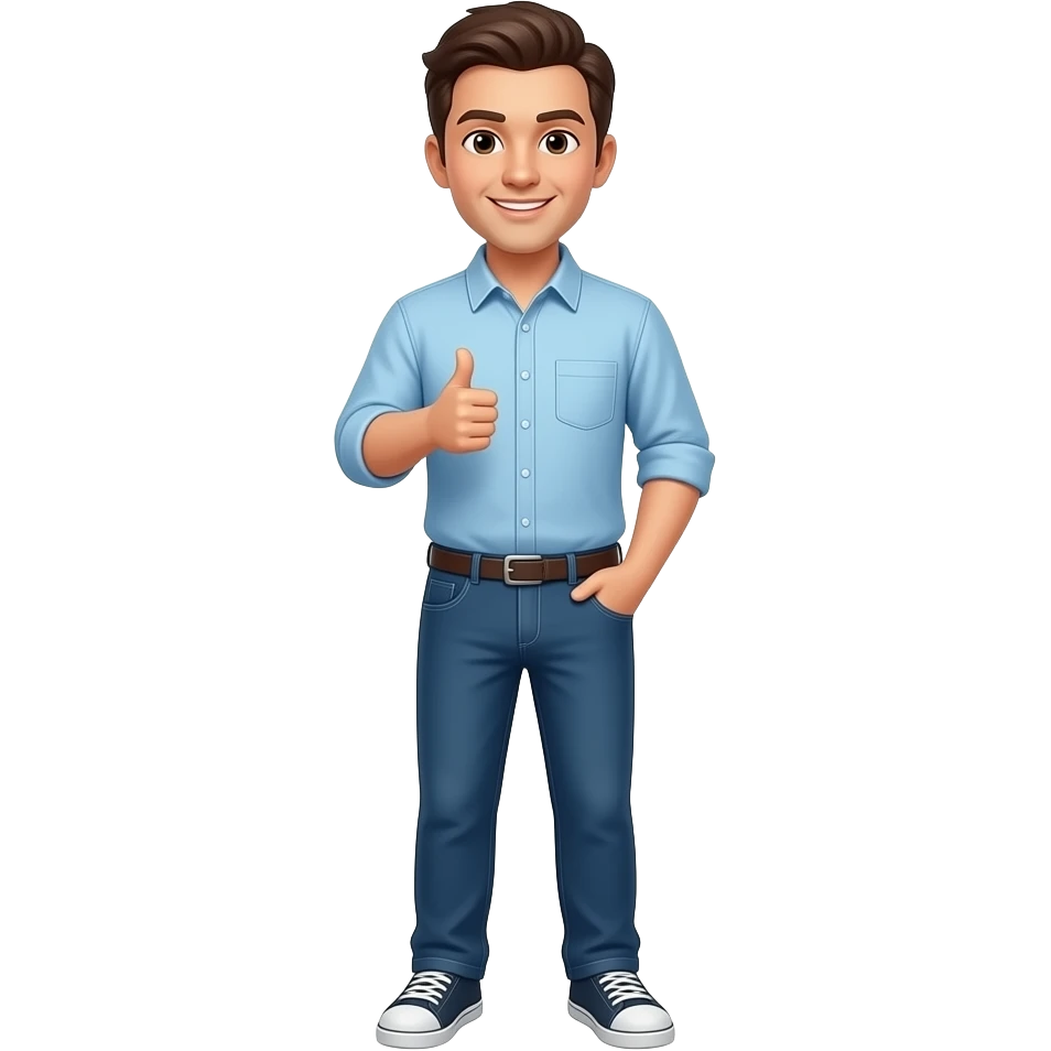 Person with a thumbs-up, full body, normal clothes emoji