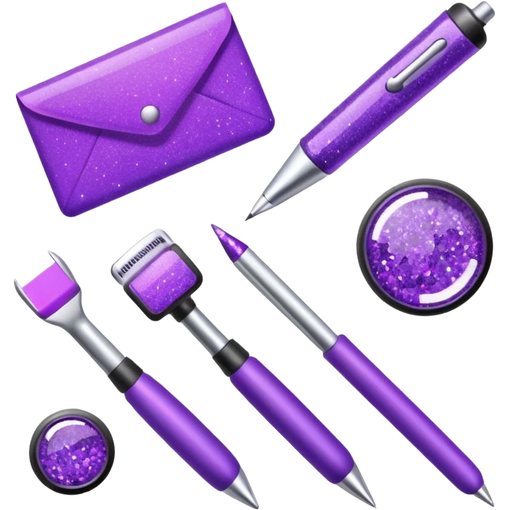Purple Glitter office tools emoji