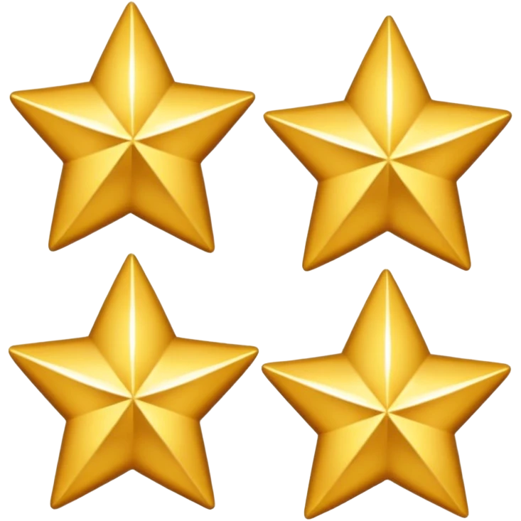 4 golden stars in a 2 by 2 row  emoji