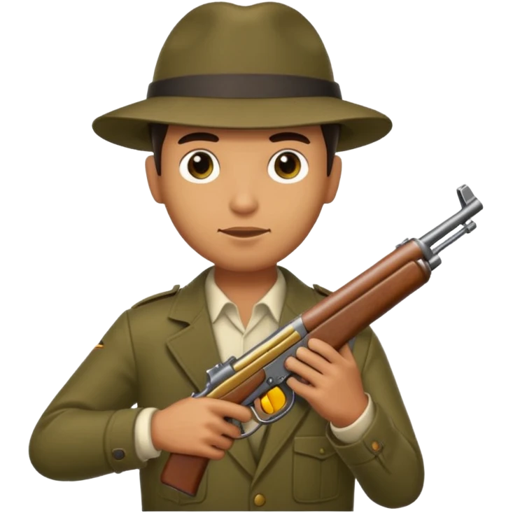 mafiozo man holding tommy gun emoji