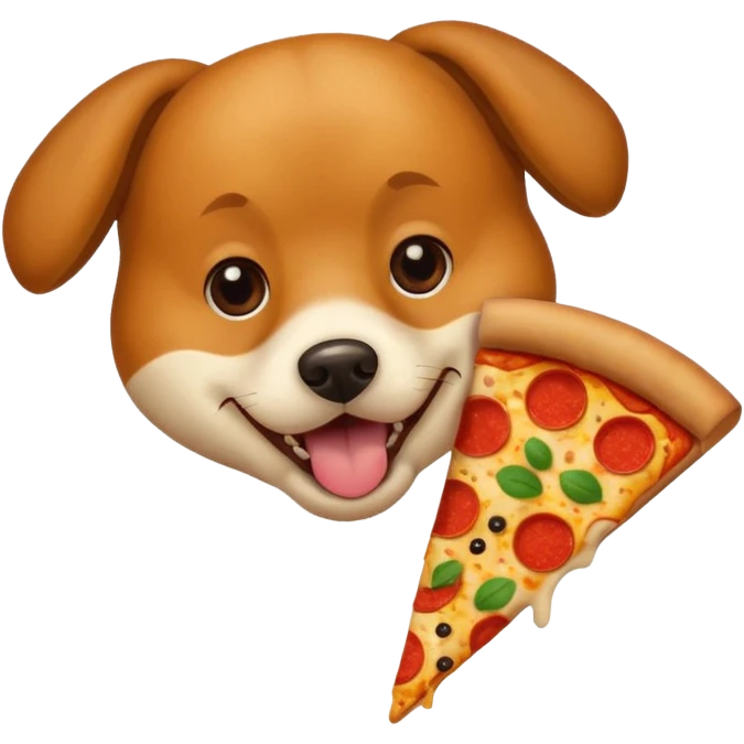 Dog eating pizza emoji