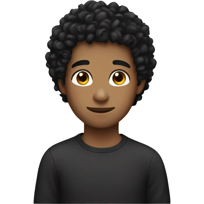 Boy eith black curly hair emoji