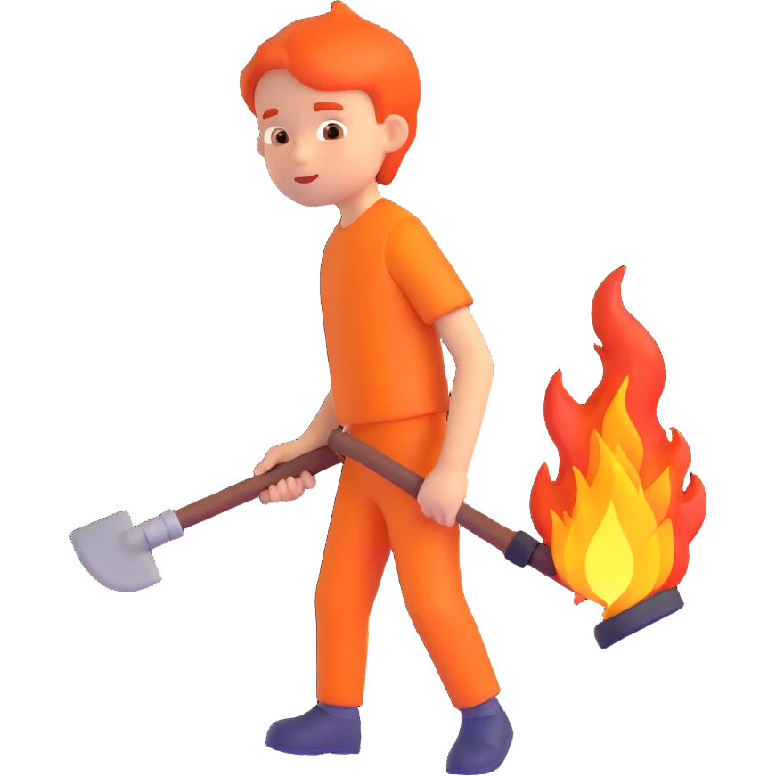 a boy with fire emoji