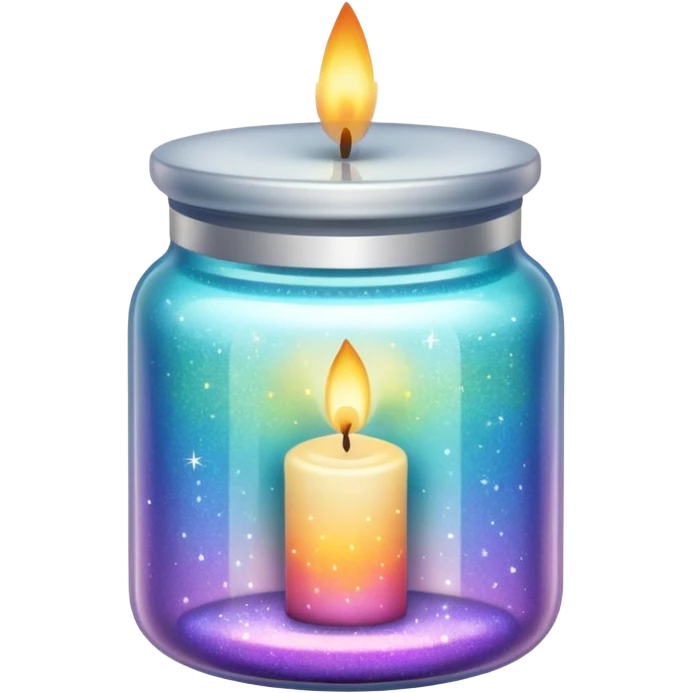 Iridescent Glittered Candle Jar emoji