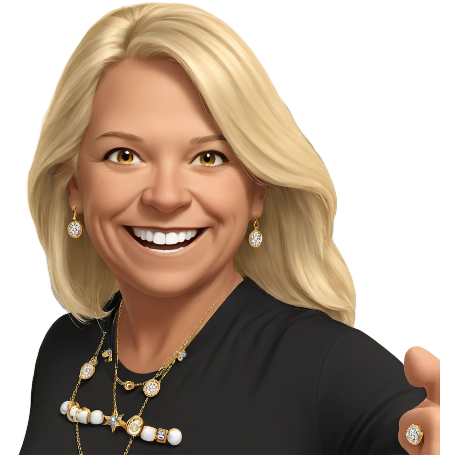 smiling duo with jewelry emoji