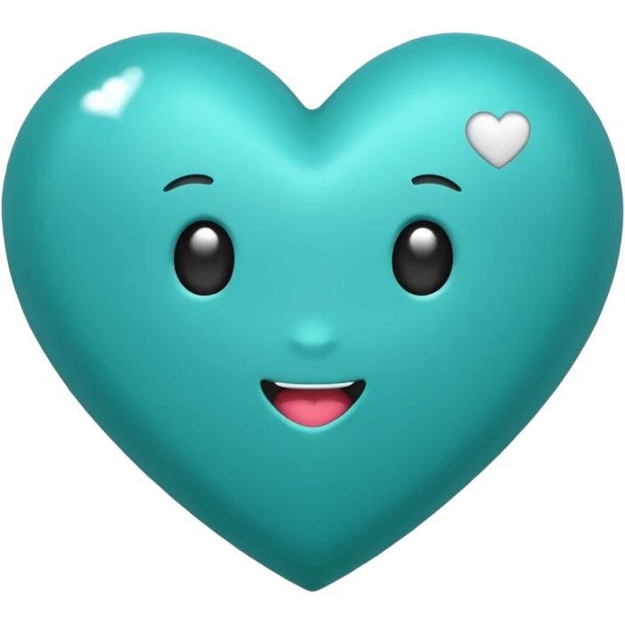 Teal heart with 'you rock!'  emoji