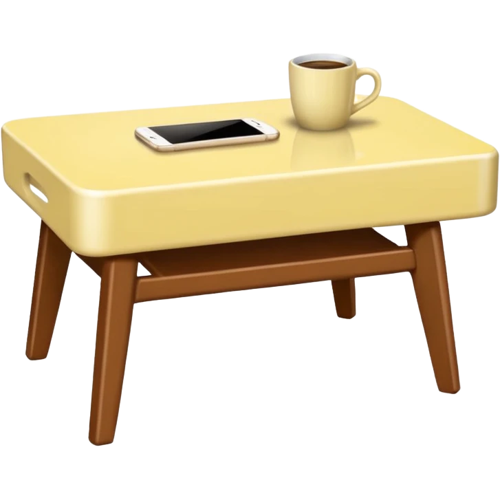 light yellow coffe table, coffee on top
 emoji