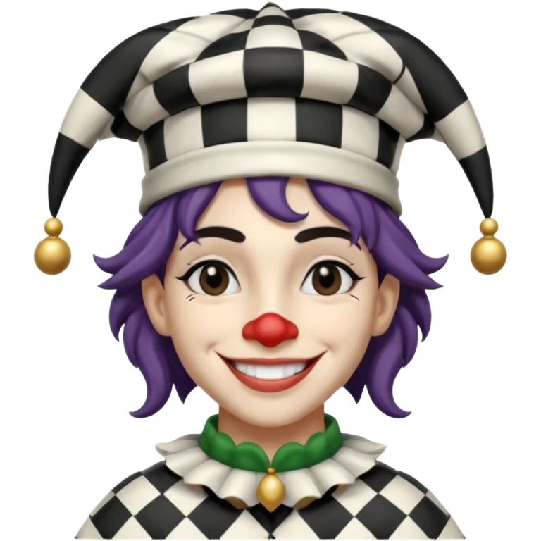 make a black and white jester emoji