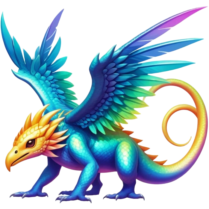Epic shiny tropical divine legendary complex detailed iridescent gradients aesthetic-Fakémon-creature-scenery emoji
