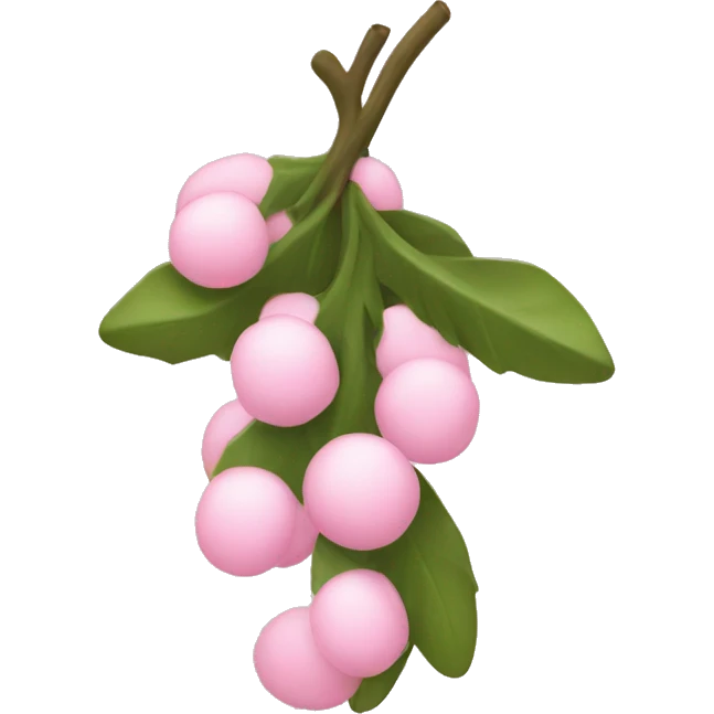 Light pink mistletoe emoji