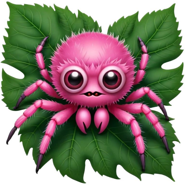 pink thick fuzzy jumping spider  emoji