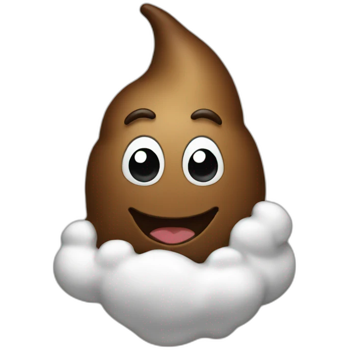 a white and brown poop emoji