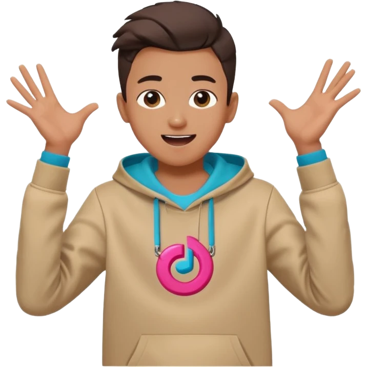 boy tiktok dance half body no tiktok logo emoji
