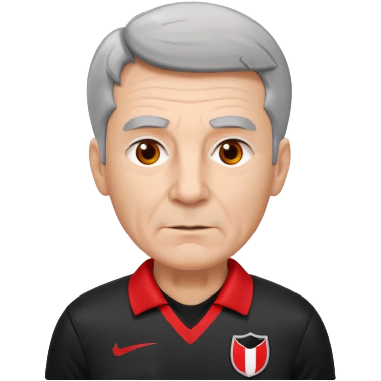 Older Referee – Experienced Look
 Wearing black jersey, gray hair, calm but firm, red card lifted halfway. emoji