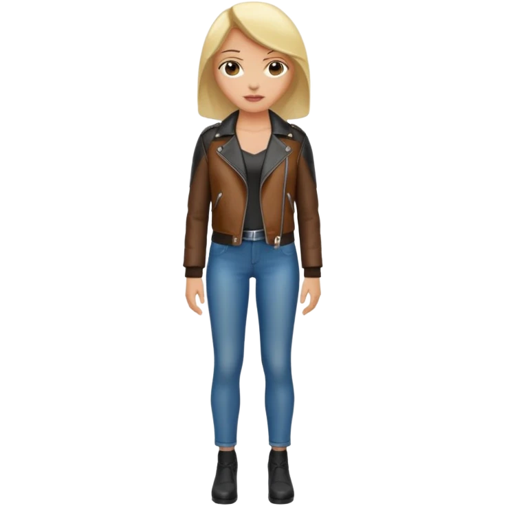 Women in leather jocket, full body, different color, close up emoji