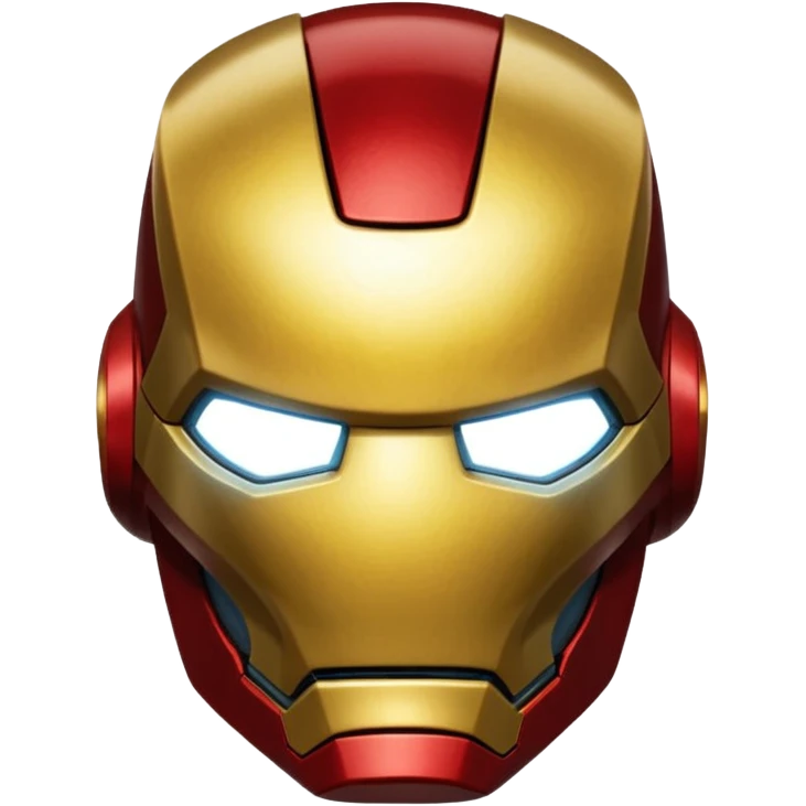 Iron Man, close-up of faceplate, metallic shine, no text emoji