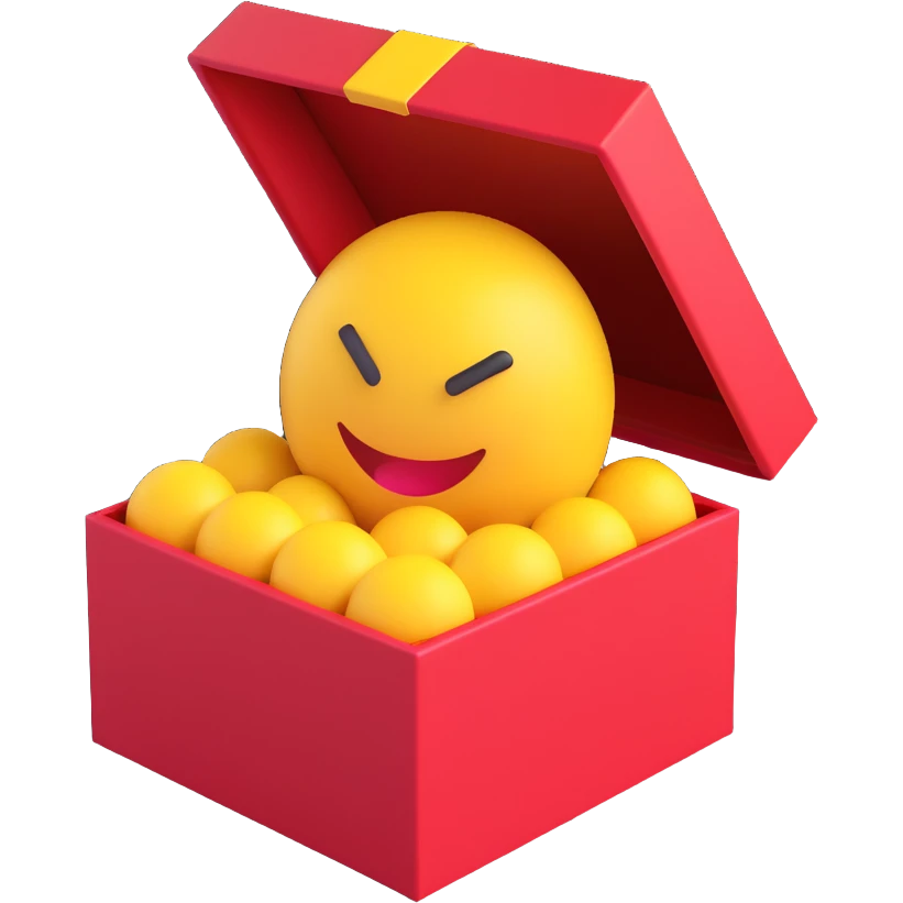 Make the gift open, keep the 3D emoji style, with no background. emoji