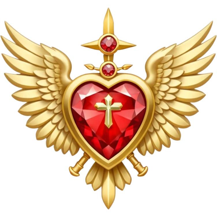 holy emblem with white wings and red diamond in the middle emoji
