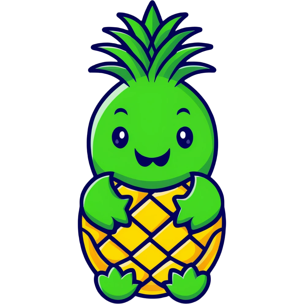 Pineapple with crocodile teeth emoji
