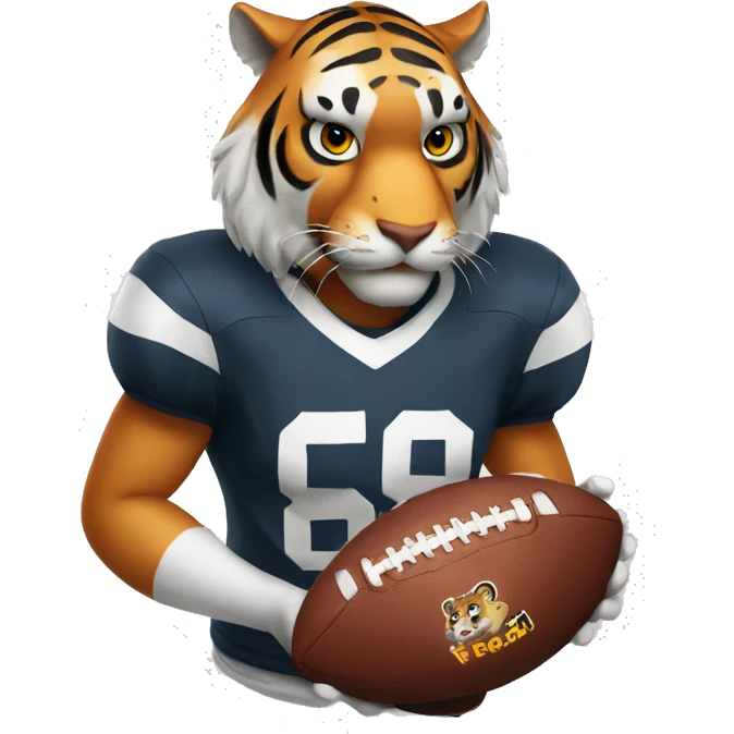 Tiger holding a football emoji