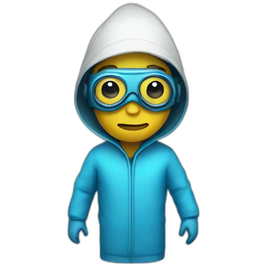 Scientist in blue hazmat emoji
