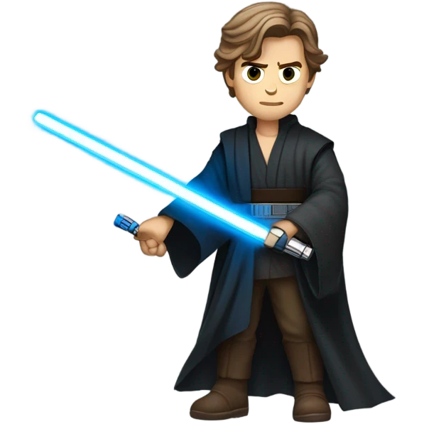 anakin skywalker with blue lightsaber  emoji