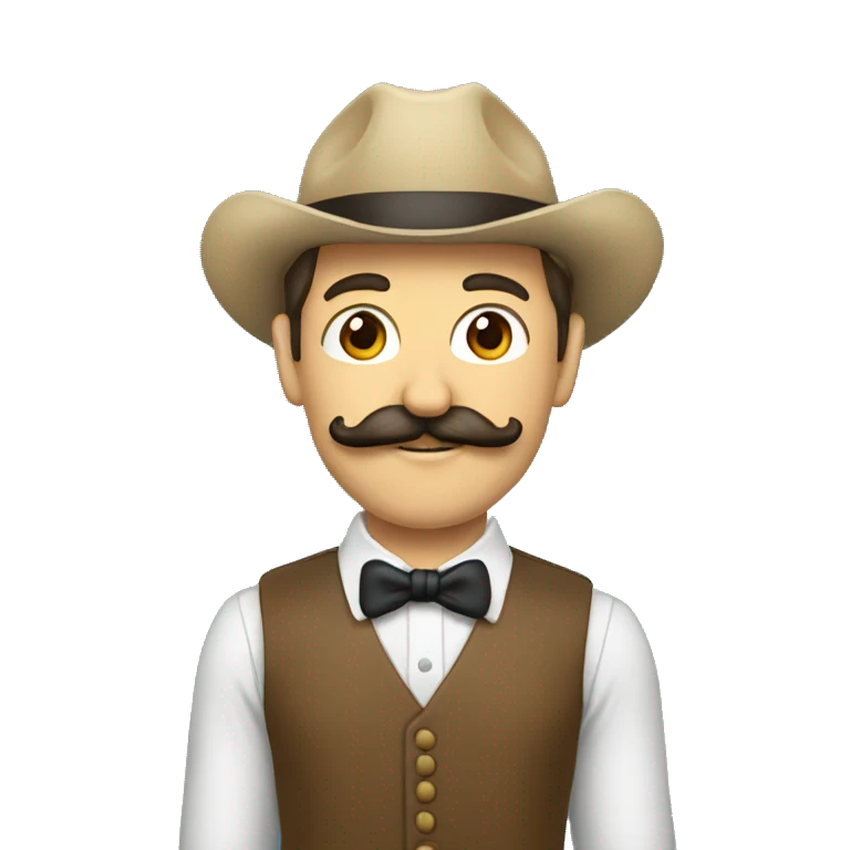 Señor con bigote y pelos de punta emoji