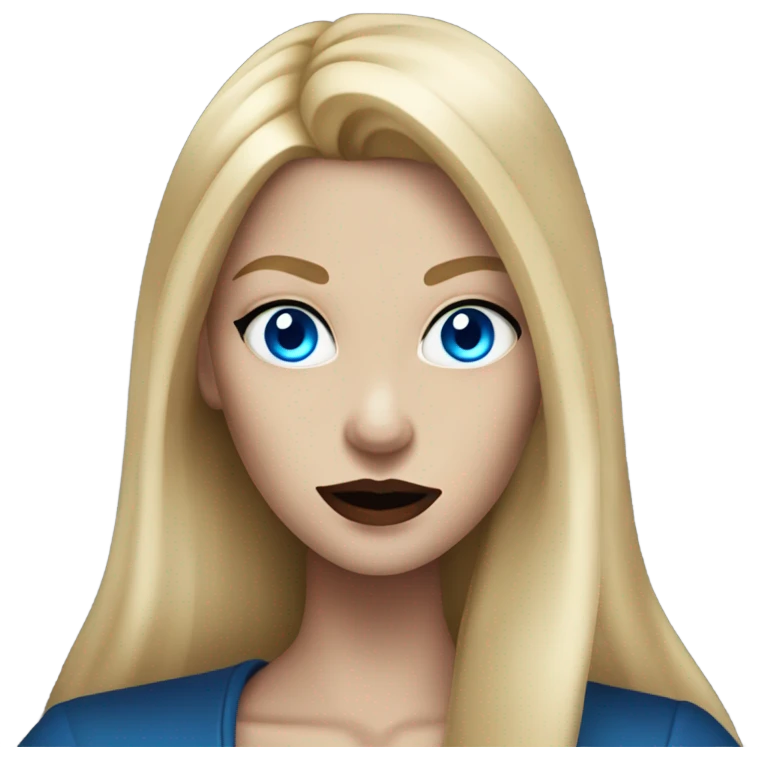 blonde hair blue eyed vampire woman emoji