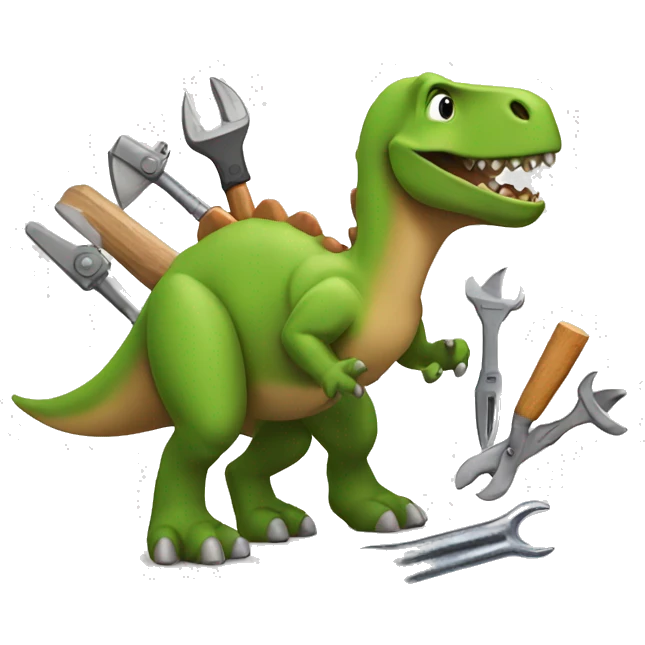 dinosaur with tools emoji