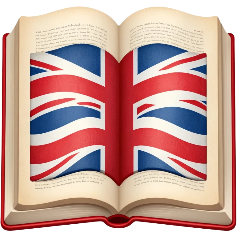 An open book with English flag pattern on it emoji