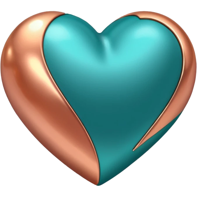 A teal, burnt orang, and rose gold heart, please.  emoji