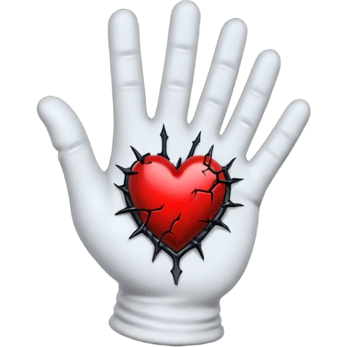 goth heart with a black velvet glove emoji