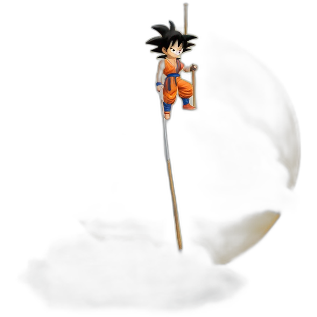 son goku with his pole on a cloud emoji