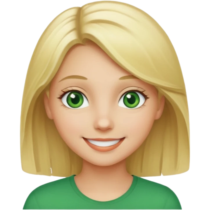 Girl blonde Green eyes emoji