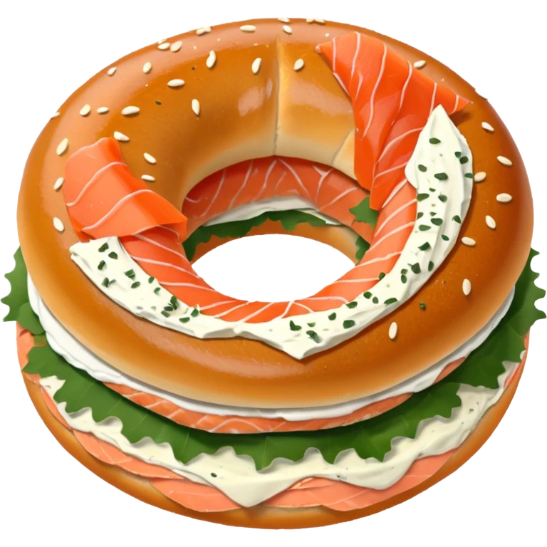 poppy bagel with salmon lox and cream cheese emoji