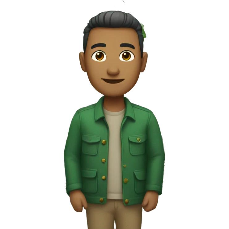 A guy with peecocks emoji