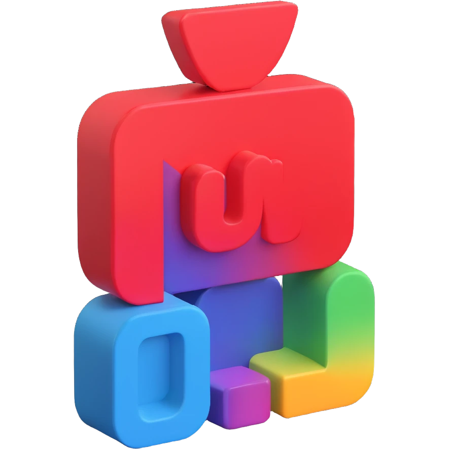 logo de YouTube con efecto 3D emoji