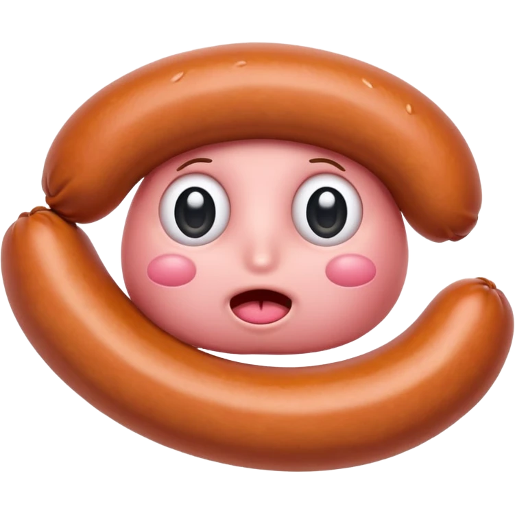 Crying sausage with eyes emoji