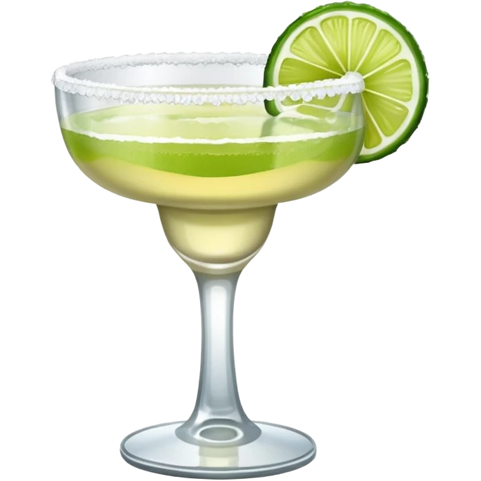 Margarita – glass with salted rim, lime wedge emoji