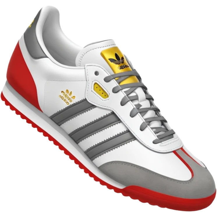 Adidas samba shoes white grey emoji