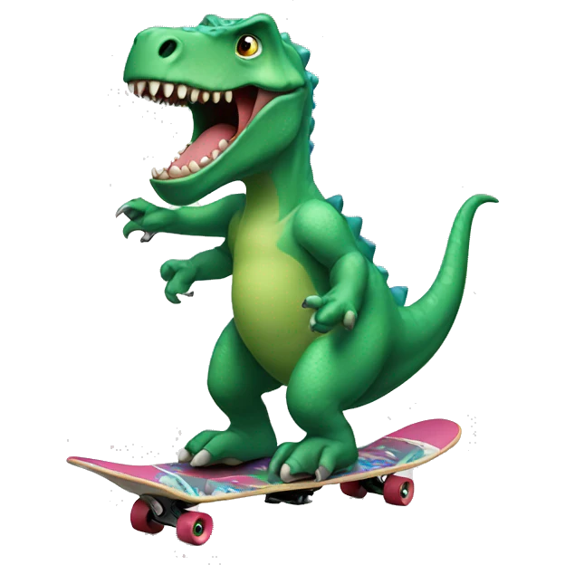 Dinosaur riding s skateboard  emoji