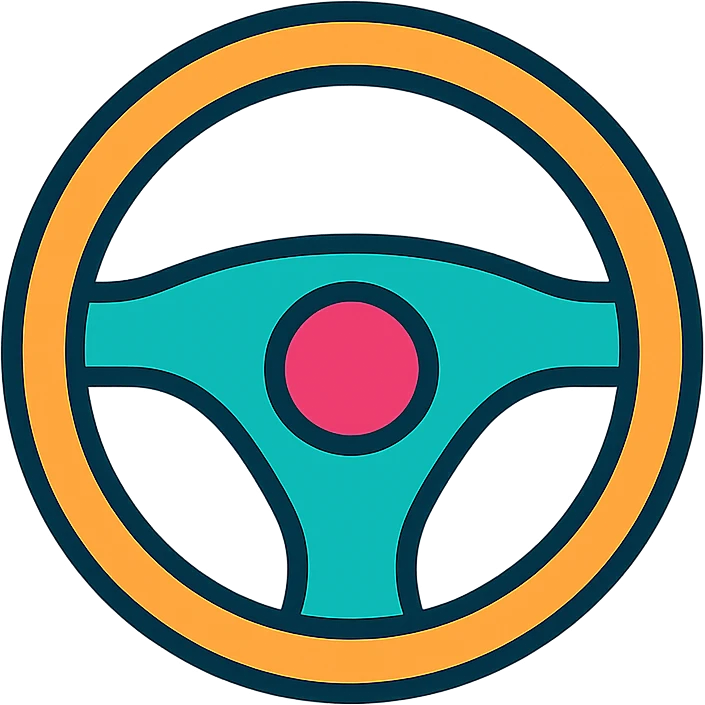 steering wheel, color icon style, subtle gradients, clean and modern, suitable for digital interface emoji