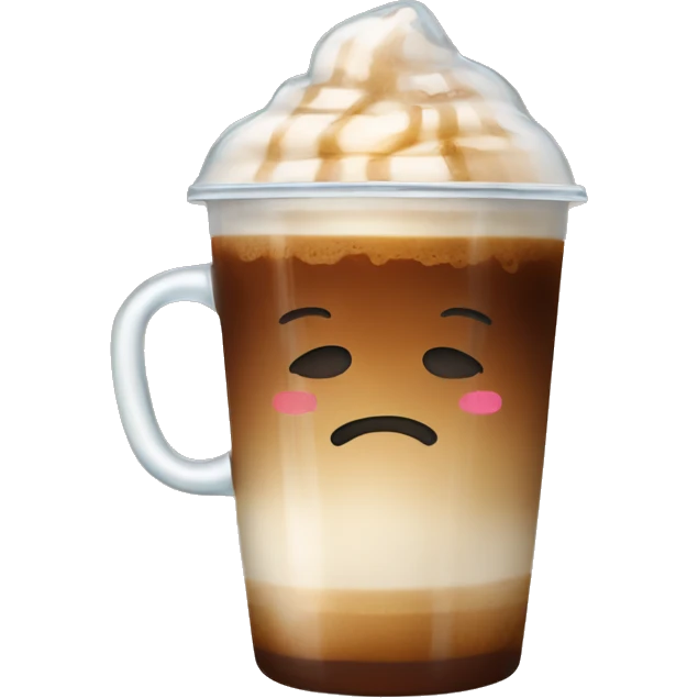 Starbuck ice coffee with ice cubes emoji