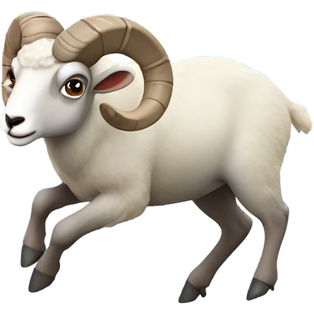 Ram in the snow slipping emoji